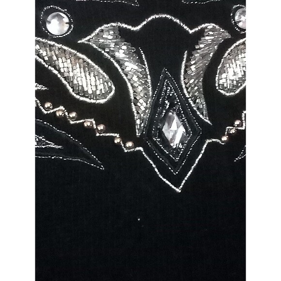 Vintage Joseph Ho Studio Beaded Black Lambswool Sweater Size Small  Stretchable - Picture 12 of 14